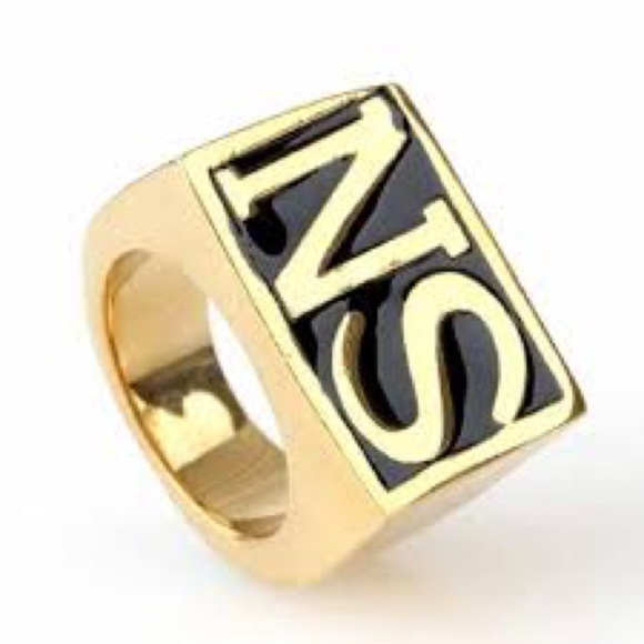 Jax Original “NS” Gold and Black Signet Ring - Picture 3 of 5